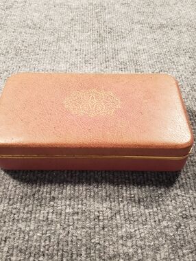Vintage Farrington Clam Shell Jewelry Red Jewelry Box Green Velvet Lining